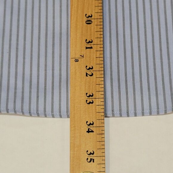 EGARA Shirt Mens XXL 2XL Blue White Striped Button Up Dress Shirt Cotton - Picture 12 of 15